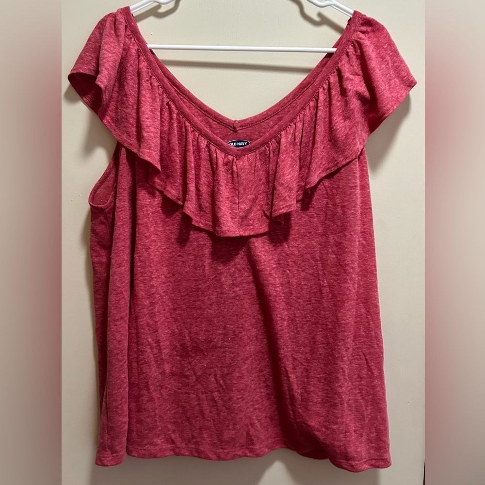 Old Navy Cotton Sleeveless Ruffle Top
